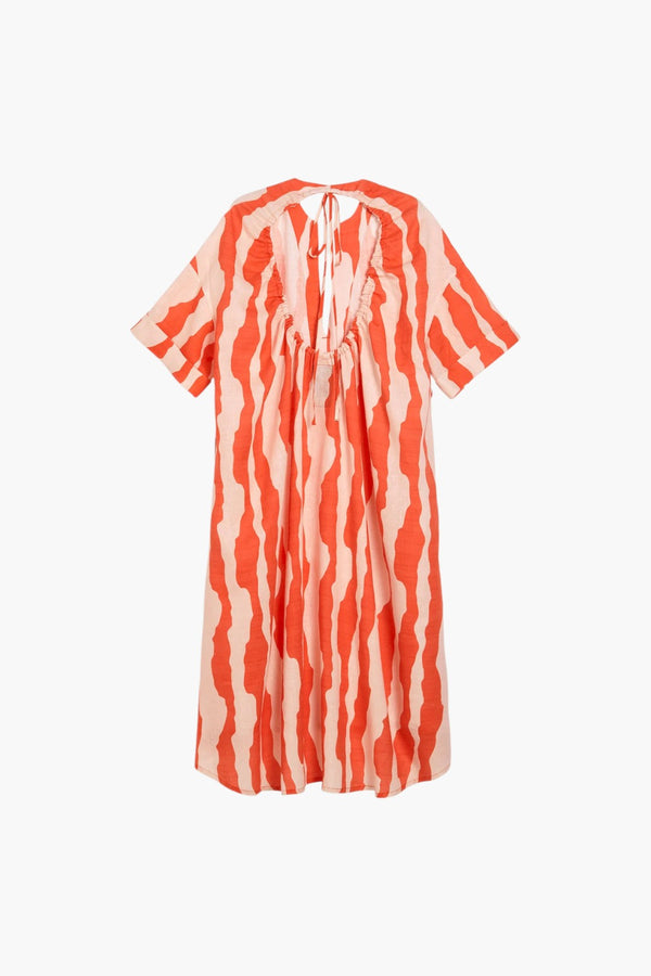 Calima Tangelo Linen Dress