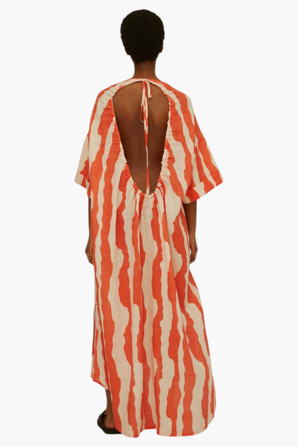 Calima Tangelo Linen Dress