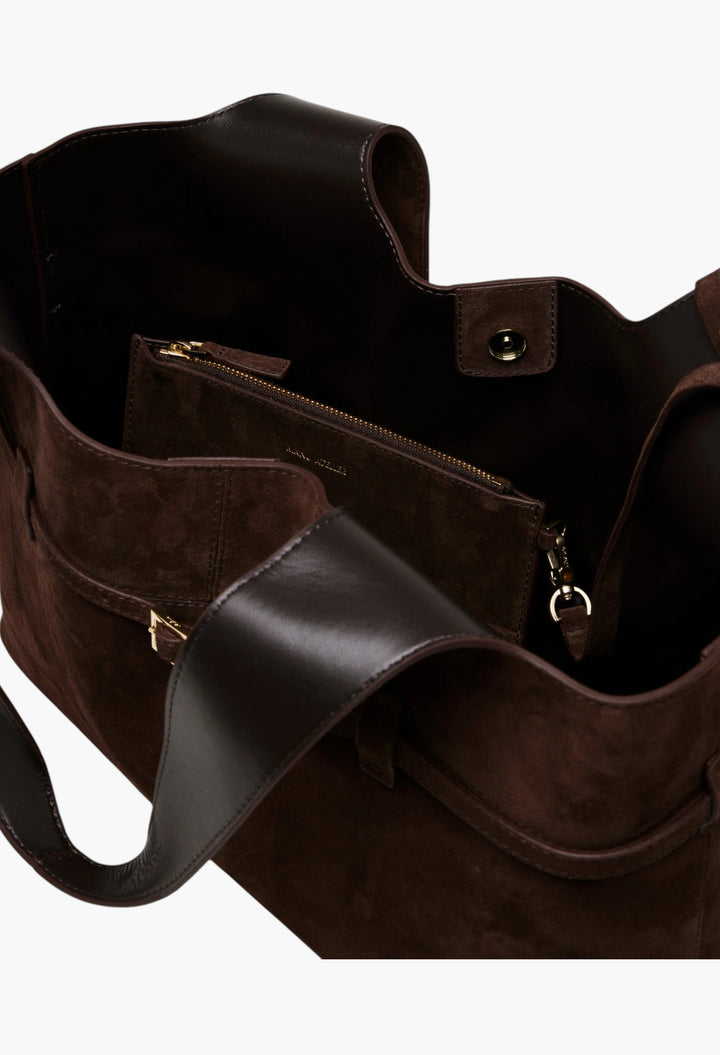 Cambon Cabas Deep Brown Suede - GLAM MODA