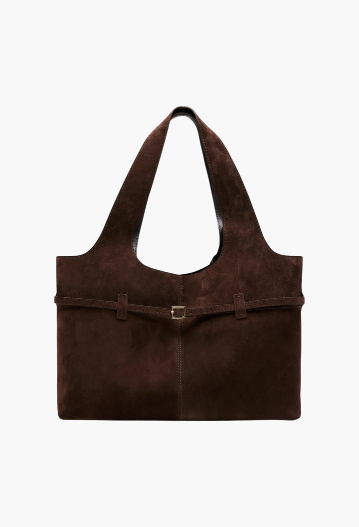Cambon Cabas Deep Brown Suede - GLAM MODA