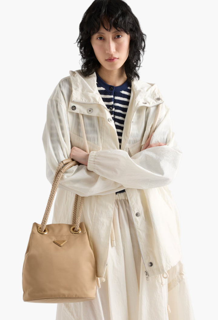 Camel Brown - Prada Mariner Re-Nylon Bucket Bag - GLAM MODA