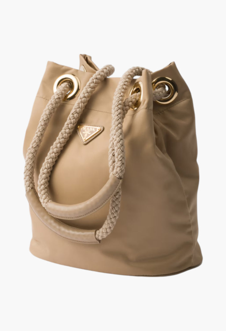 Camel Brown - Prada Mariner Re-Nylon Bucket Bag - GLAM MODA