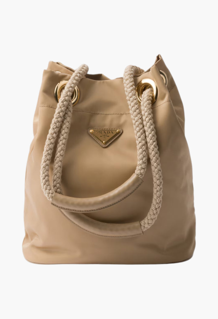 Camel Brown - Prada Mariner Re-Nylon Bucket Bag - GLAM MODA