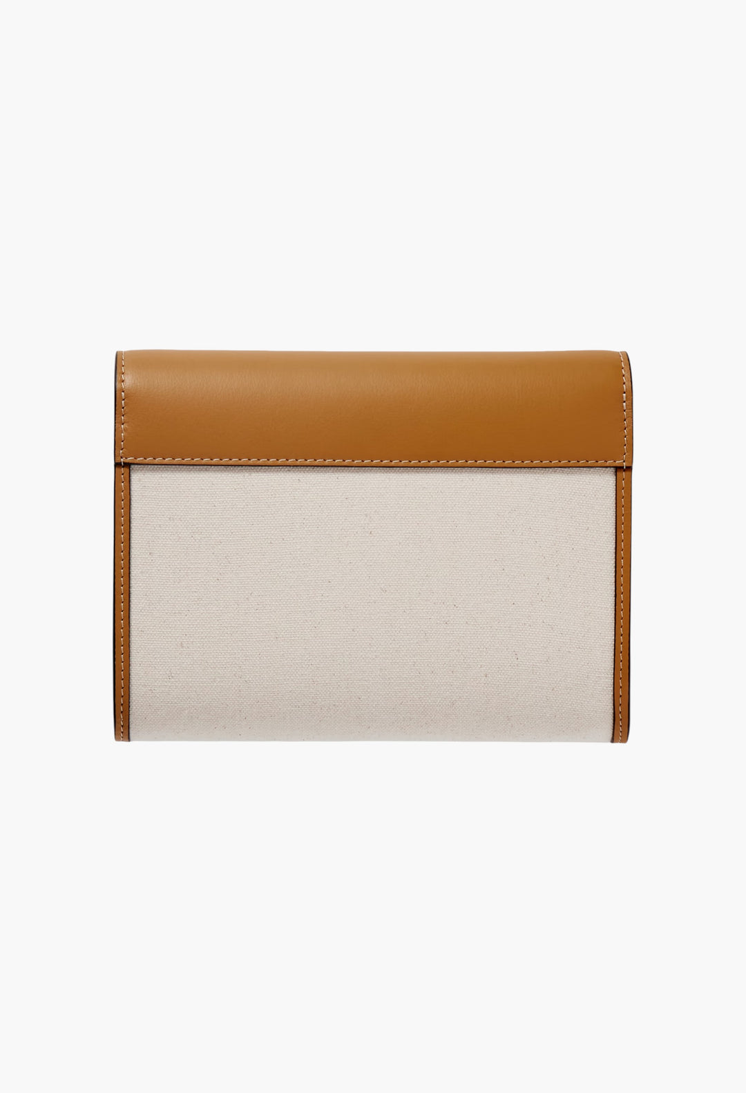 Camel - Canvas And Leather Clutch - GLAM MODA