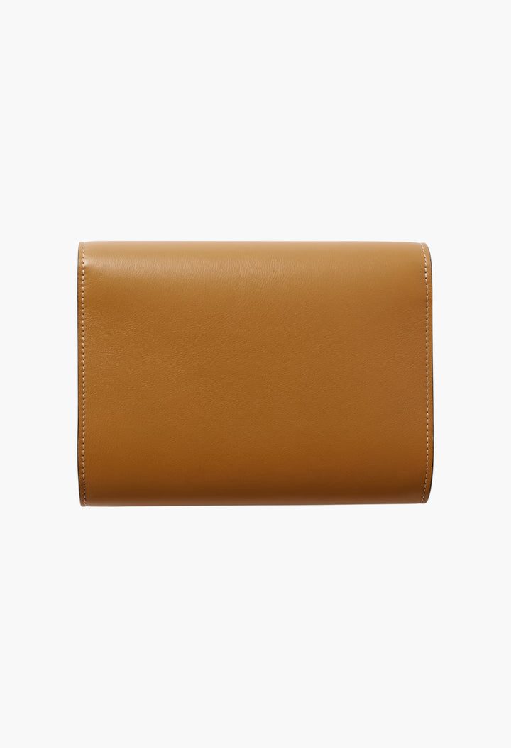 Camel - Leather Clutch - GLAM MODA