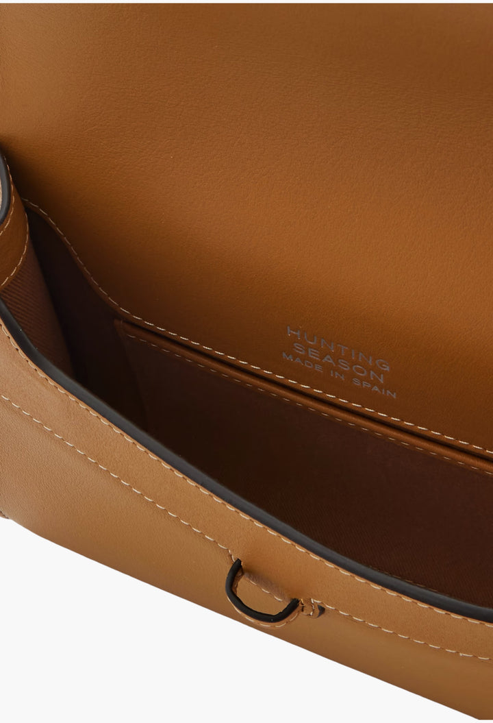 Camel - Leather Clutch - GLAM MODA