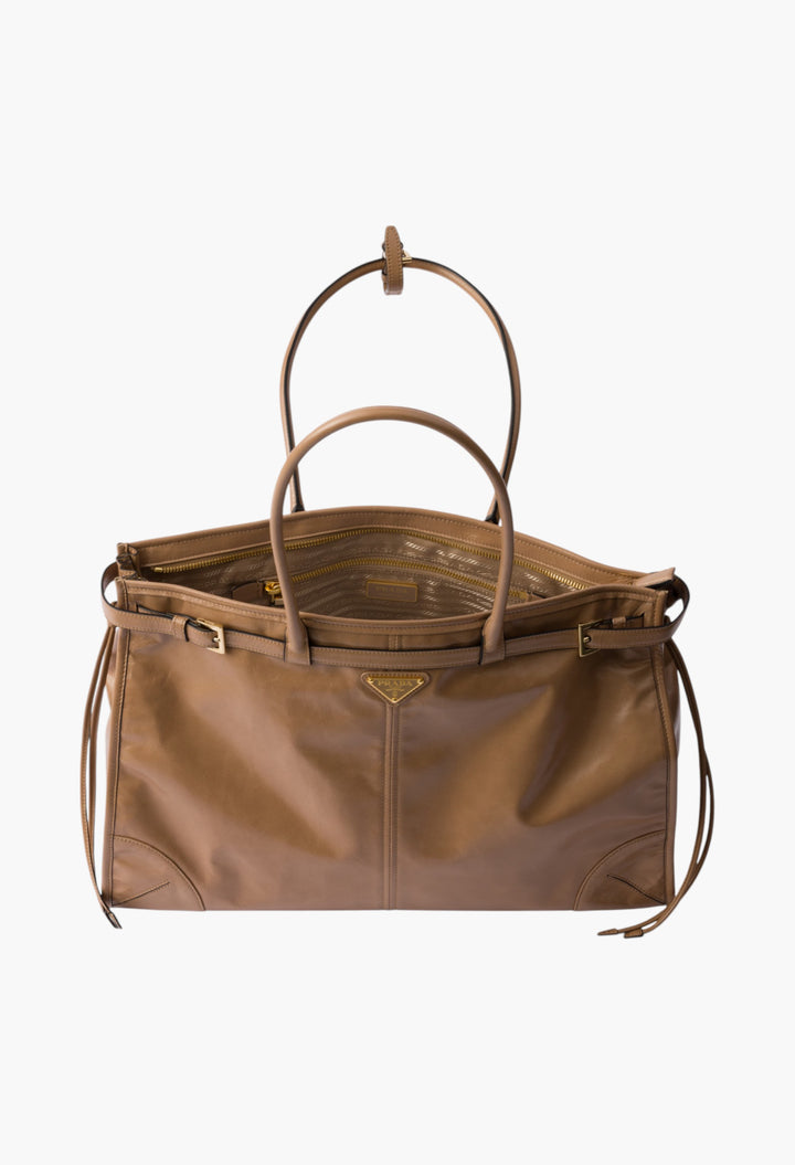 Cameo - Prada Bonnie Extra Large Leather Handbag - GLAM MODA