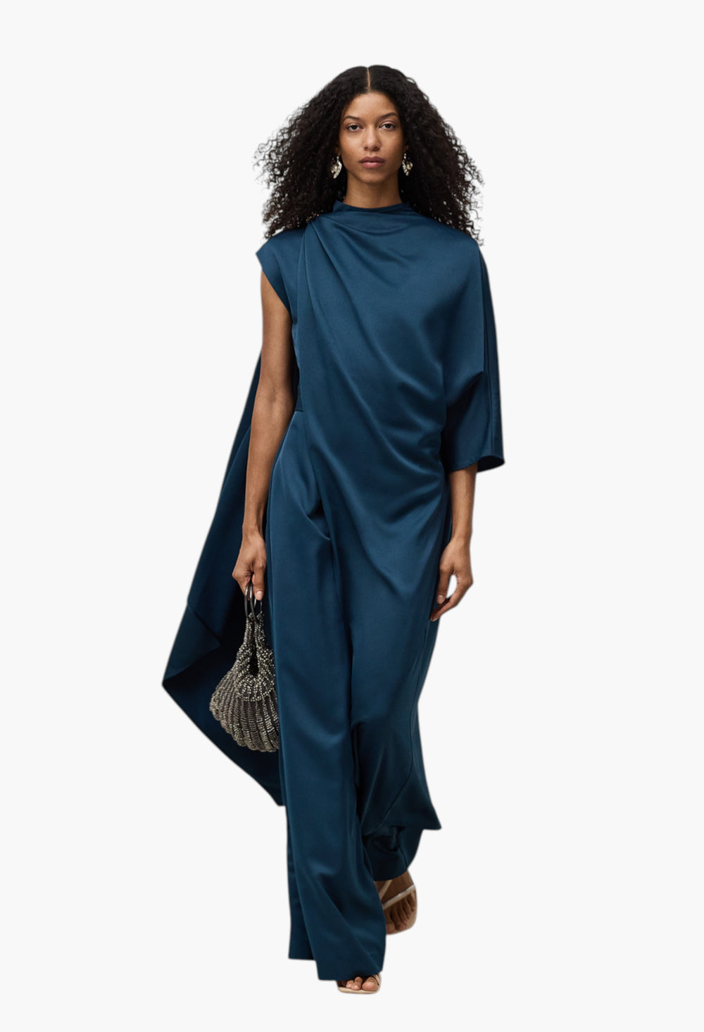 Canard Blue - Cape Long Jumpsuit Woman - GLAM MODA