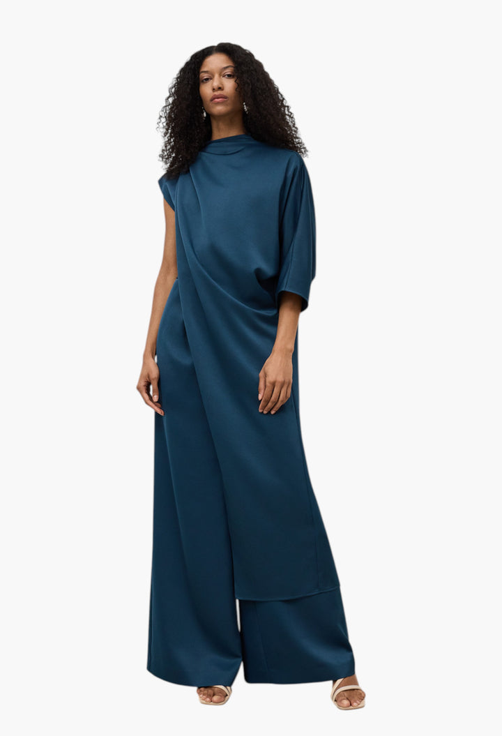 Canard Blue - Cape Long Jumpsuit Woman - GLAM MODA