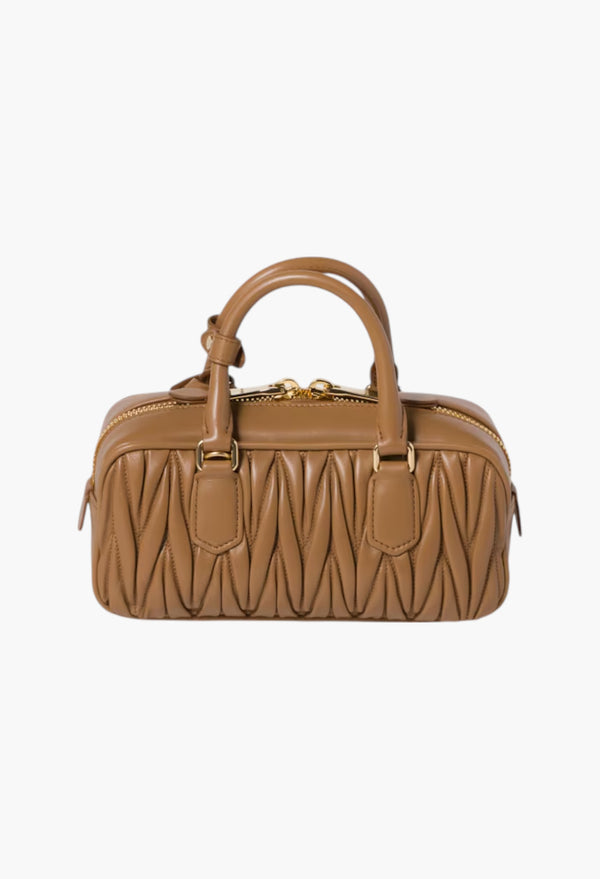 Caramel - Arcadie Matelassé Nappa Leather Bag