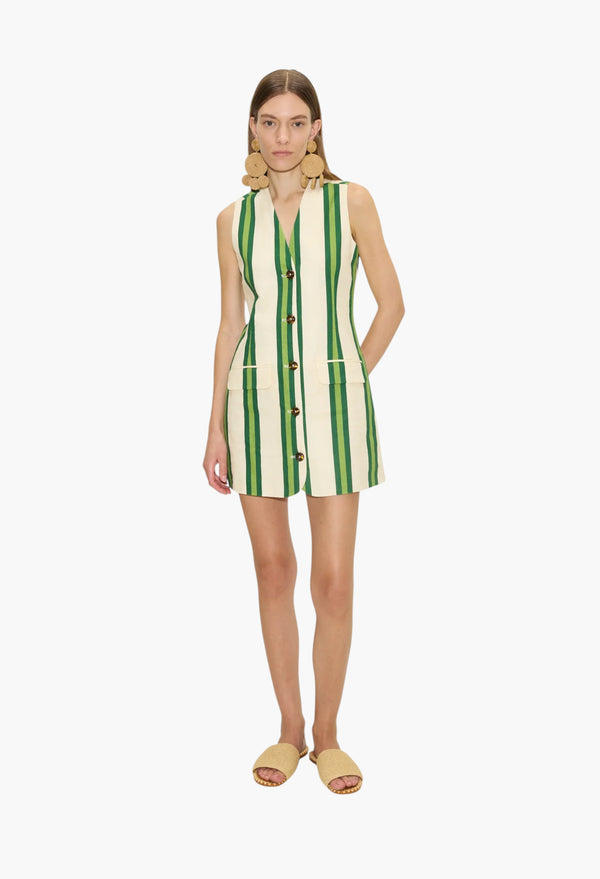 Carob Printed Linen Mini Dress