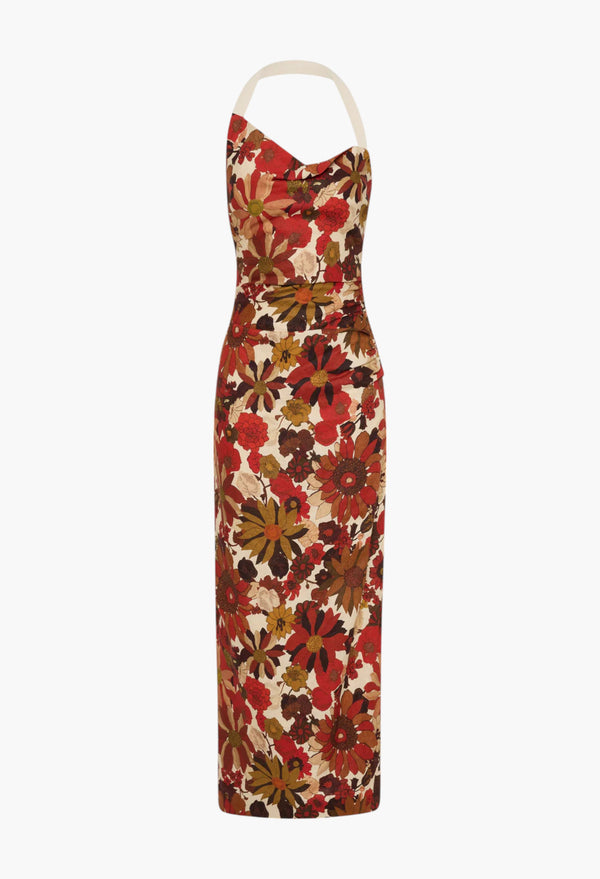 Castella Gathered Midi Dress