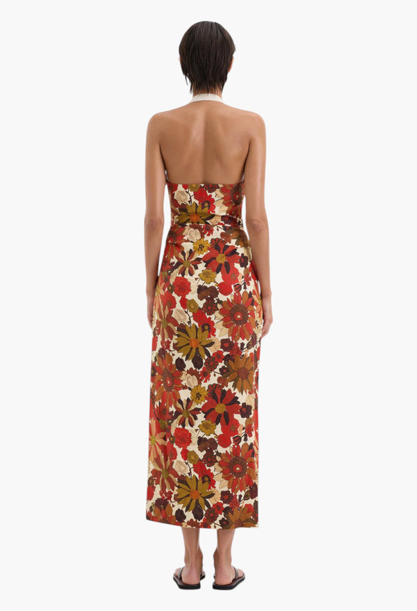 Castella Gathered Midi Dress