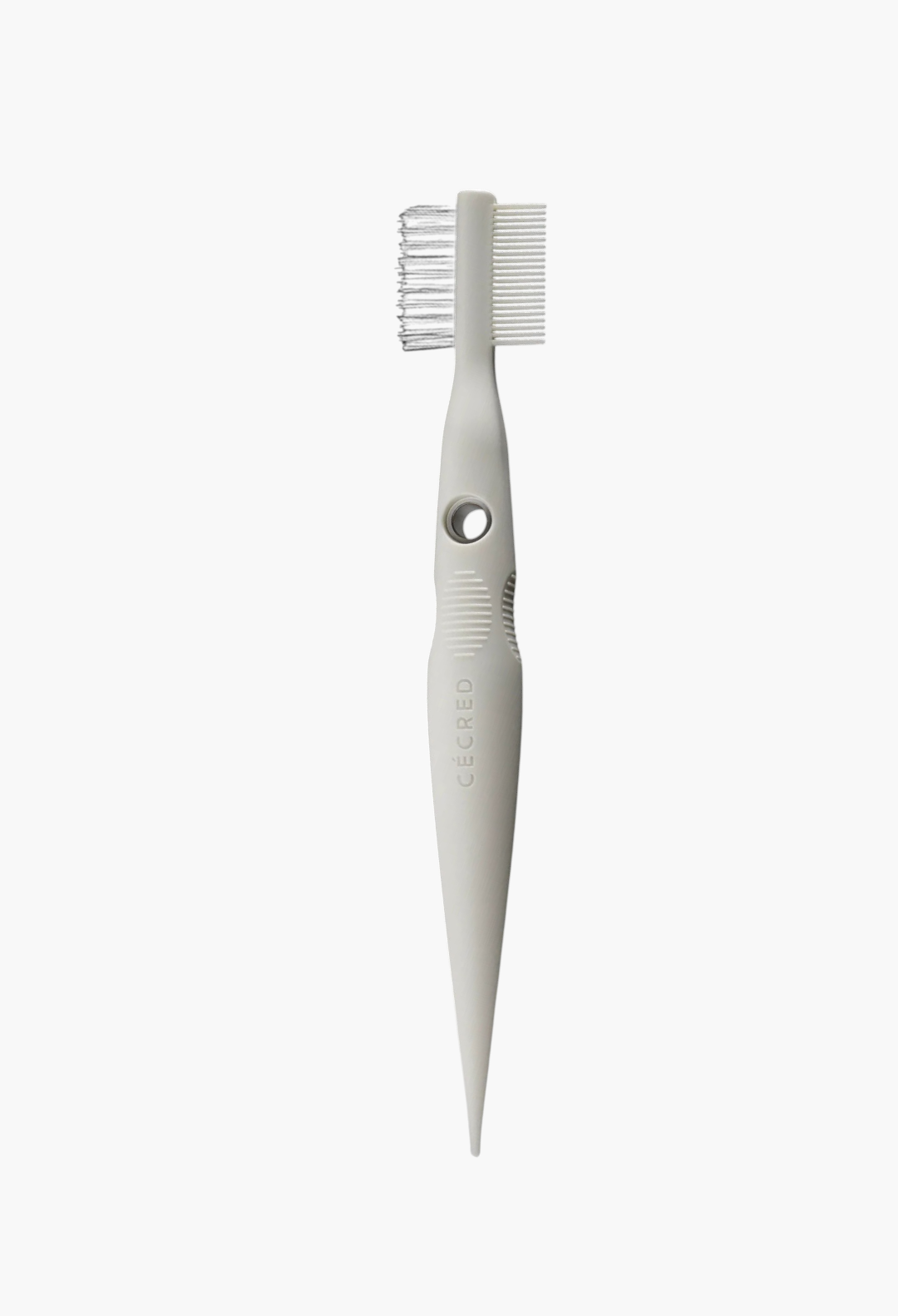 GLAM MODA dual-sided edge brush with nylon bristles, fine-tooth comb, and pointed tip for hair styling