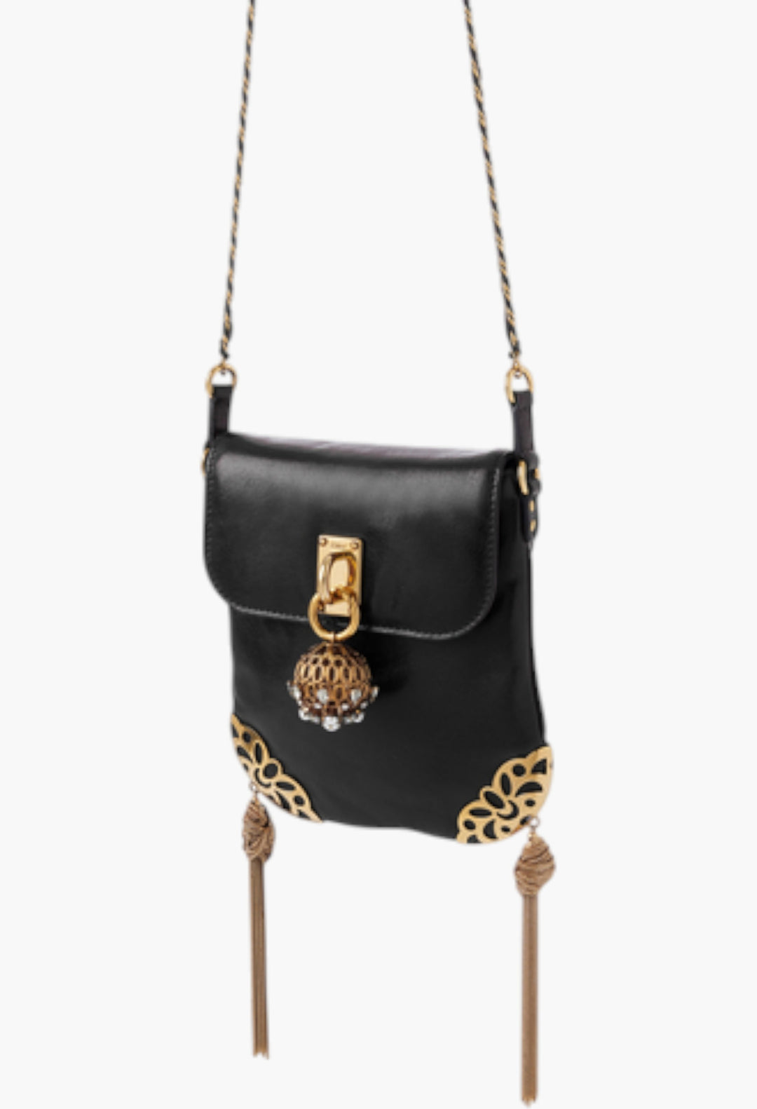 Château Treasures Chain Flap Bag In Grained Leather - GLAM MODA