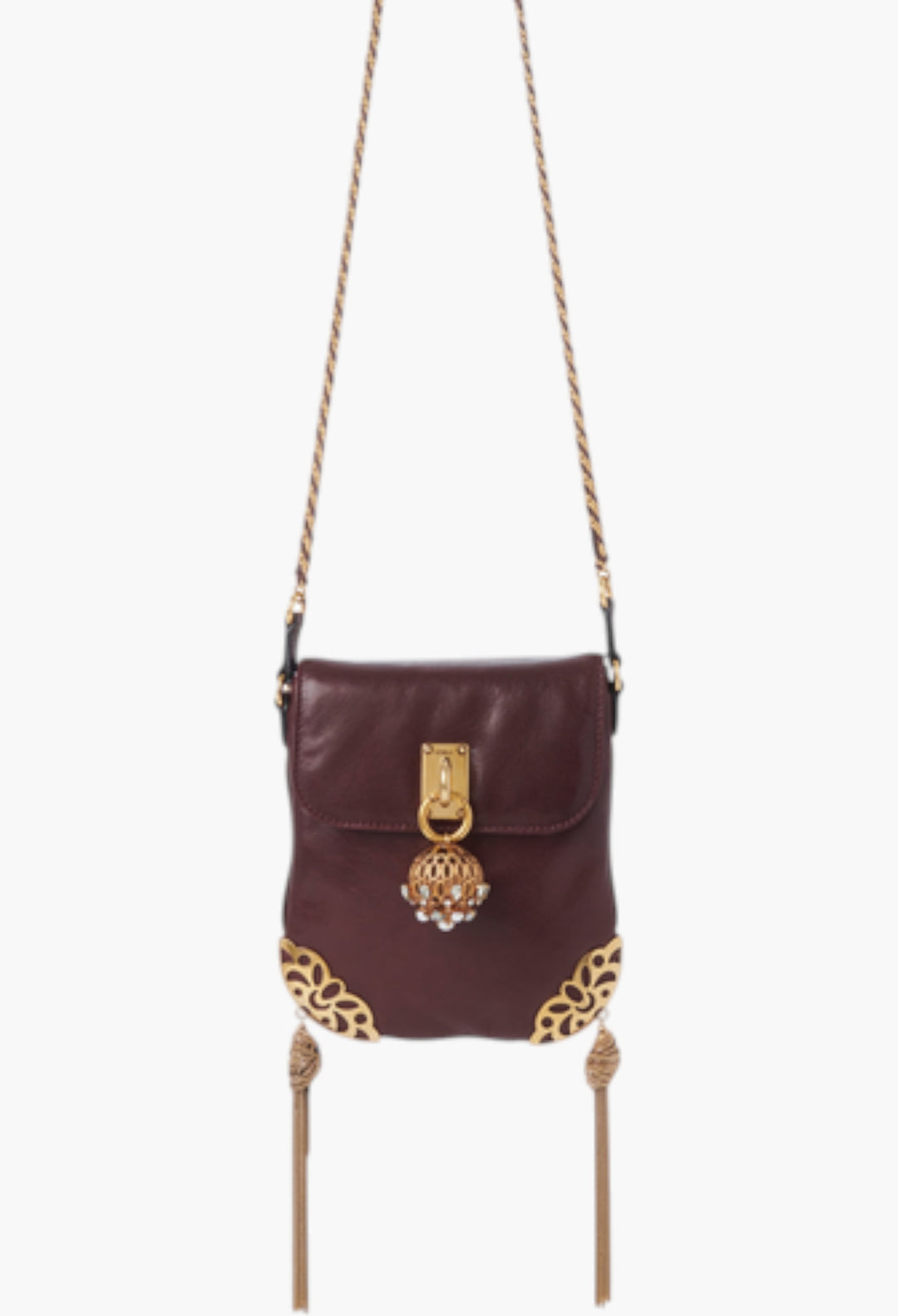 Château Treasures Chain Flap Bag In Grained Leather - GLAM MODA