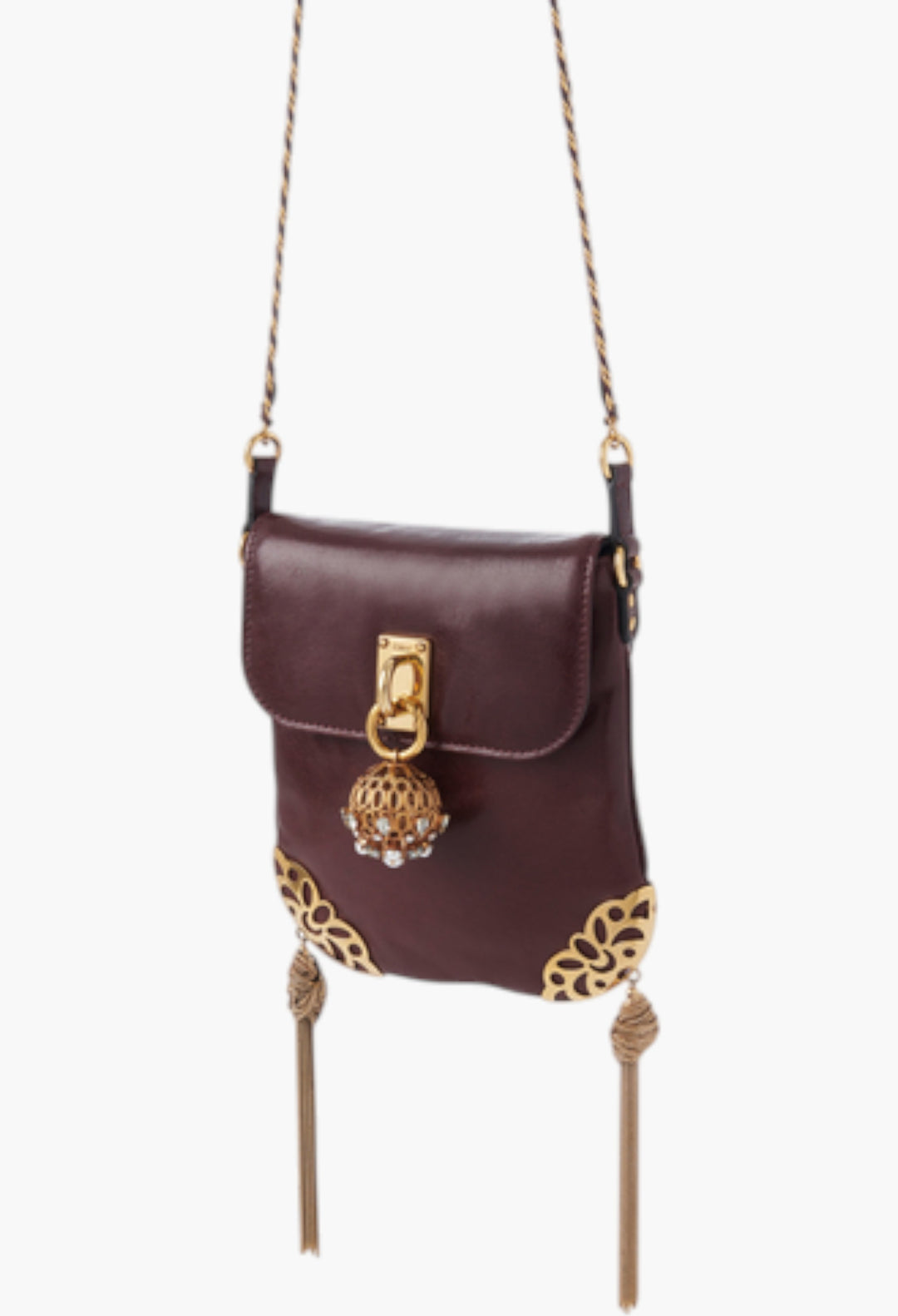 Château Treasures Chain Flap Bag In Grained Leather - GLAM MODA