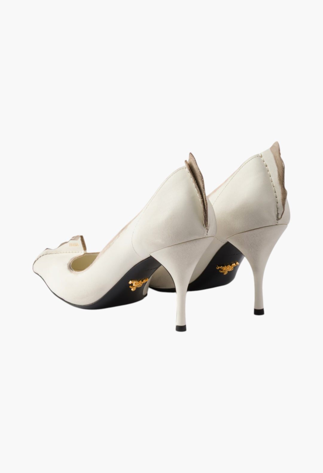 Chalk White - Antiqued Leather Pumps - GLAM MODA