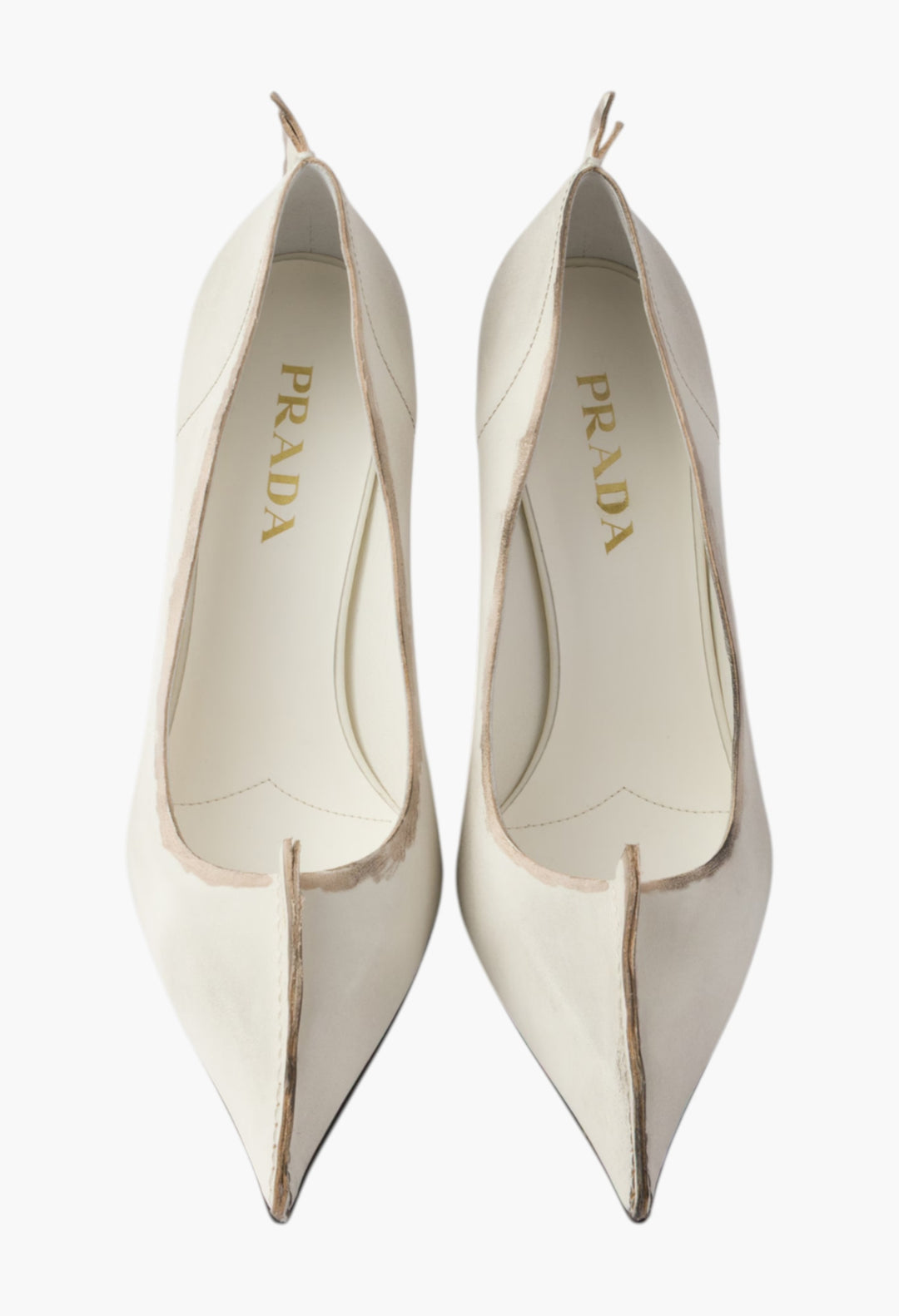 Chalk White - Antiqued Leather Pumps - GLAM MODA