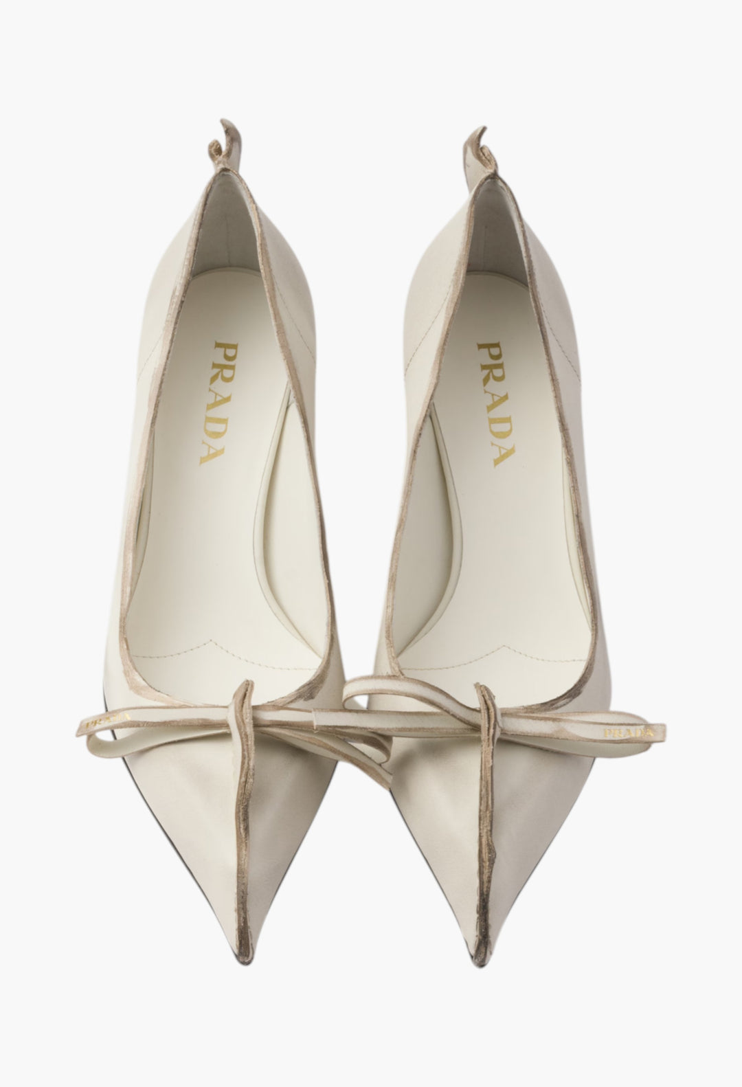 Chalk White - Antiqued Leather Pumps - GLAM MODA