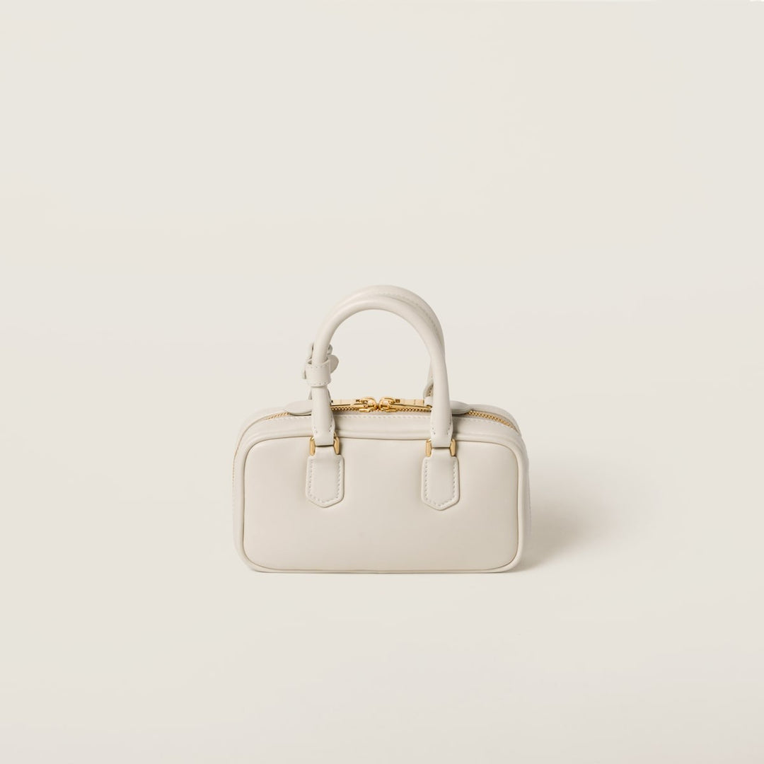 Chalk White - Arcadie Leather Mini-Bag - GLAM MODA