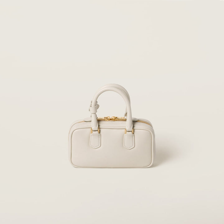 Chalk White - Arcadie Leather Mini-Bag - GLAM MODA