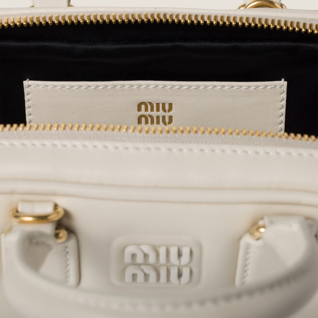 Chalk White - Arcadie Leather Mini-Bag - GLAM MODA