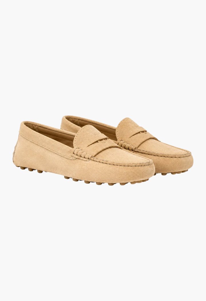 Ecru - Suede Driving Shoes
