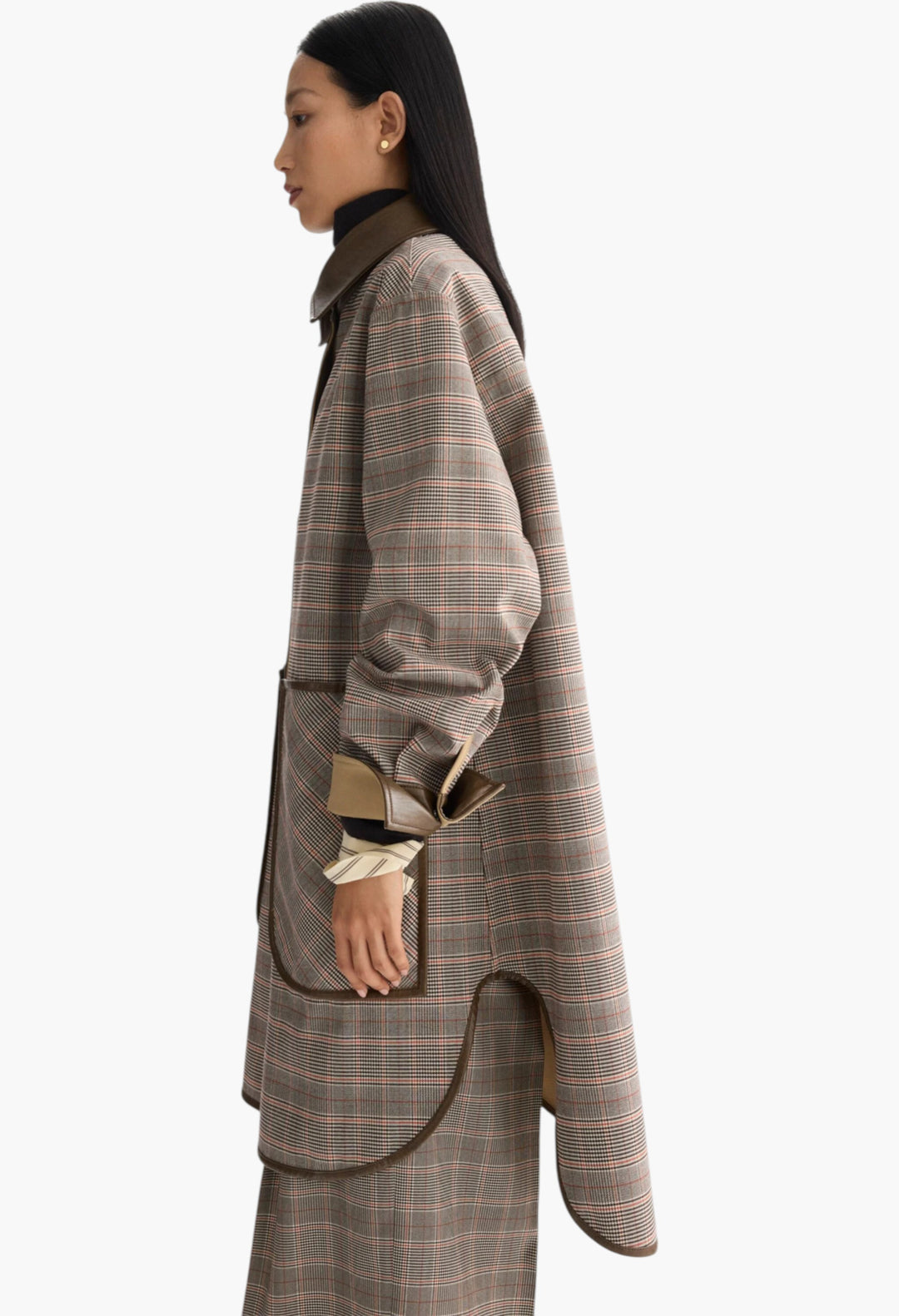 Chequered Double Nylon Reversible Coat - GLAM MODA