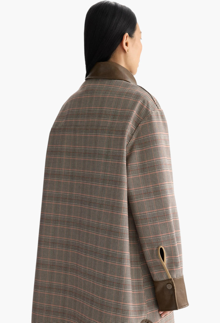 Chequered Double Nylon Reversible Coat - GLAM MODA