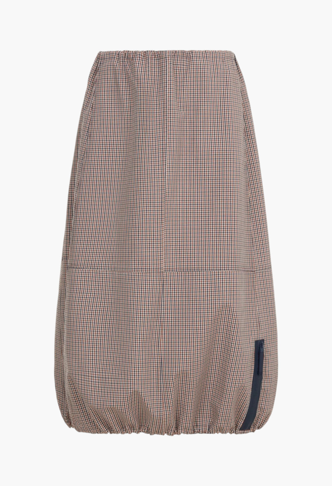 Chequered Technical Cotton Balloon-Fit Skirt - GLAM MODA