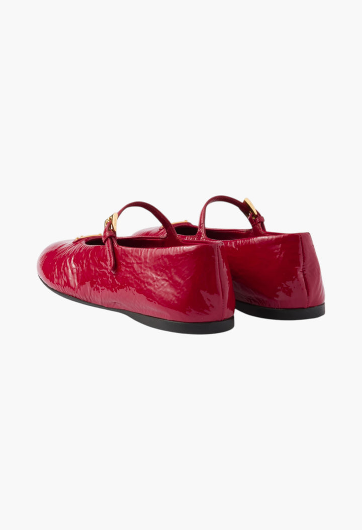 Cherry Red - Naplak Patent Leather Ballerinas - GLAM MODA