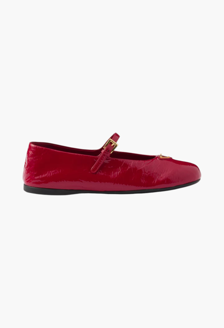 Cherry Red - Naplak Patent Leather Ballerinas - GLAM MODA