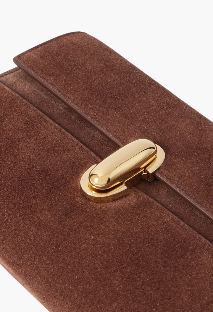Chocolate - Symmetry 19 Suede Shoulder Bag - GLAM MODA