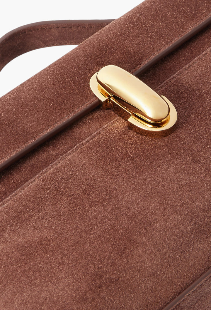 Chocolate - Symmetry Pochette Suede Tote - GLAM MODA
