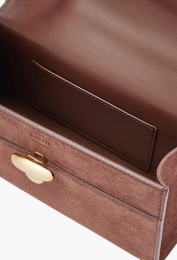 Chocolate - Symmetry Pochette Suede Tote - GLAM MODA