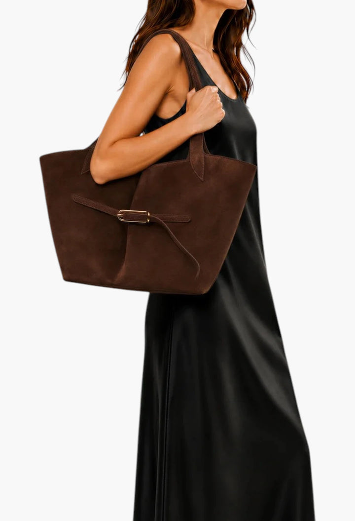 Belted Tote Black Croc