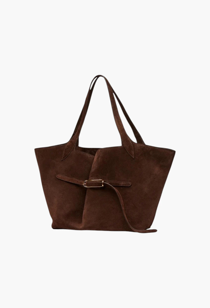 Belted Tote Black Croc