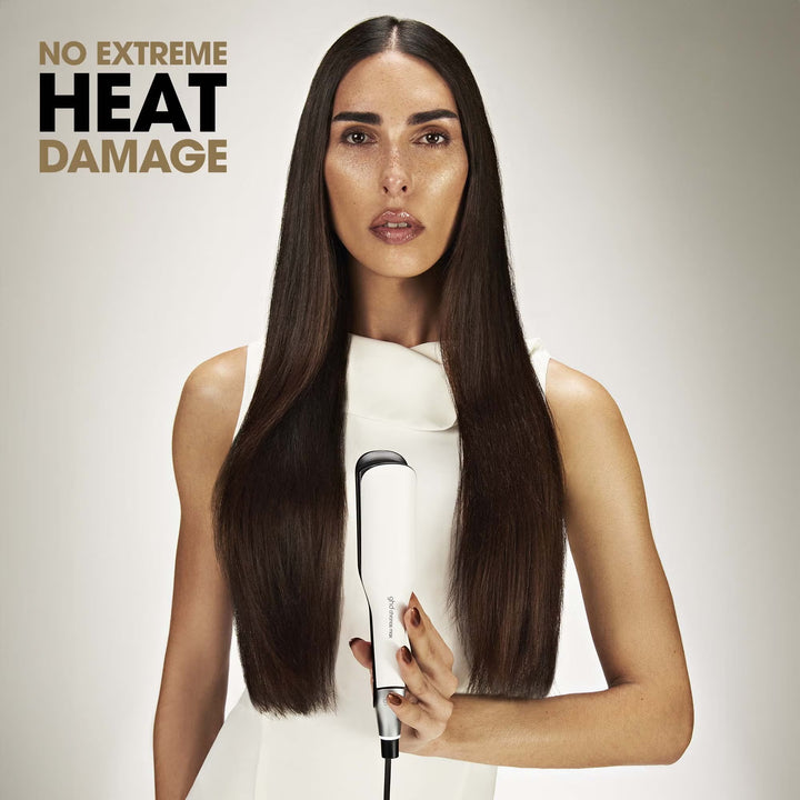 Chronos Max Wide Plate Hair Straightener White - GLAM MODA