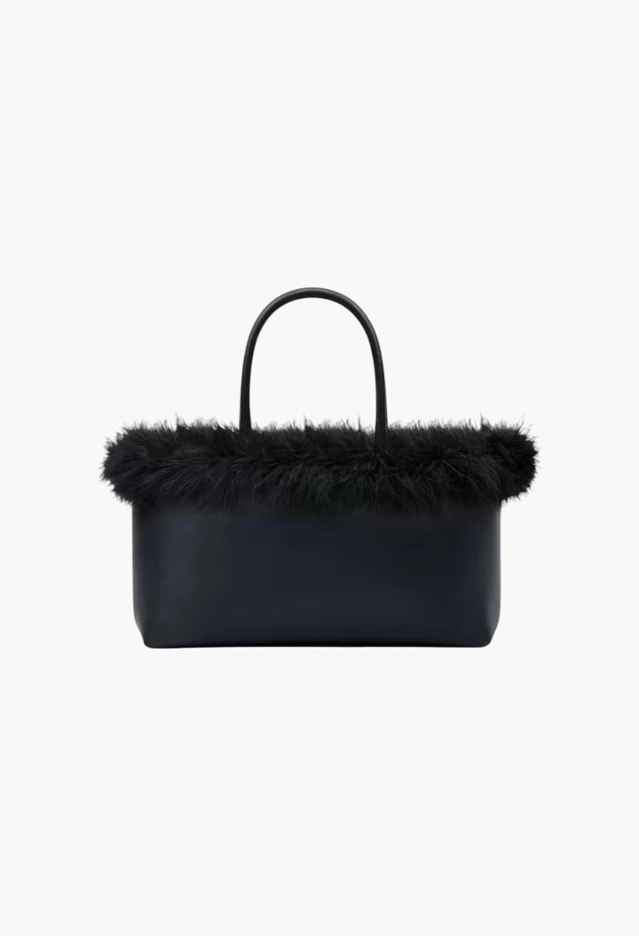 Shopper with Feathers Black