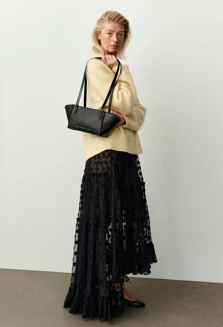 Elongated Shoulder Bag Milky Amber