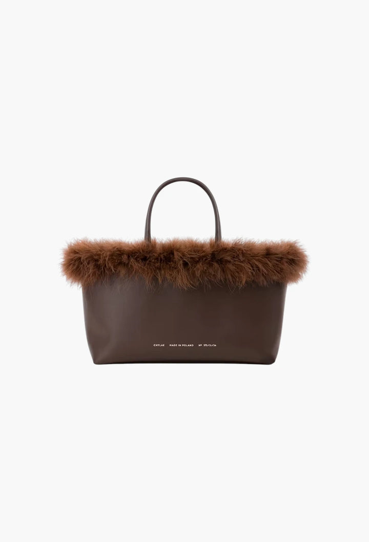 Shopper with Feathers Black