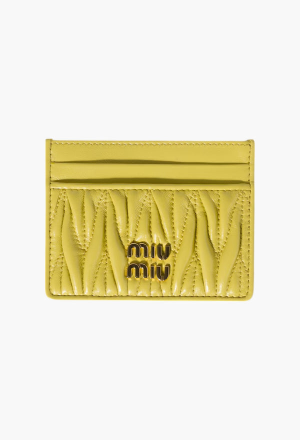 Citron Yellow - Matelassé Nappa Leather Card Holder