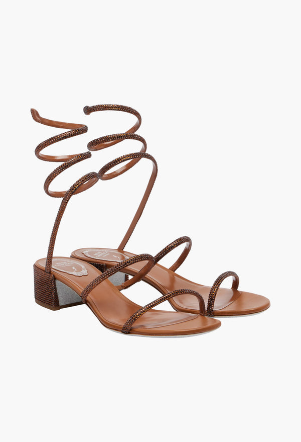 Cleo 40 Embellished Satin Sandals