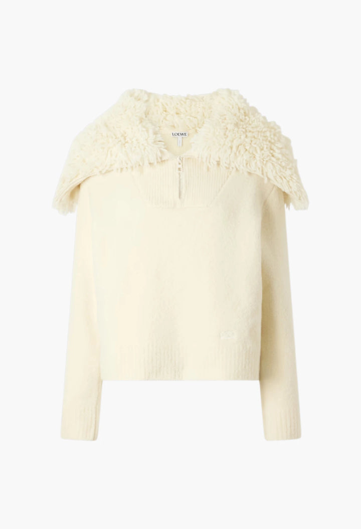 Logo-embroidered wool-blend sweater