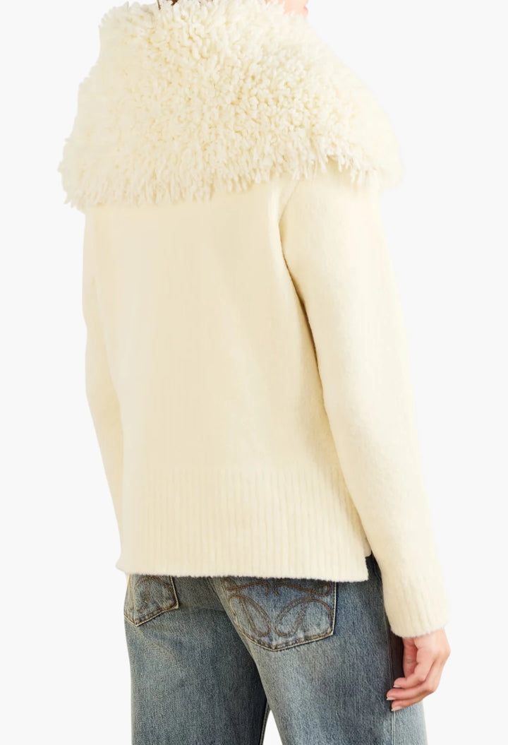 Logo-embroidered wool-blend sweater