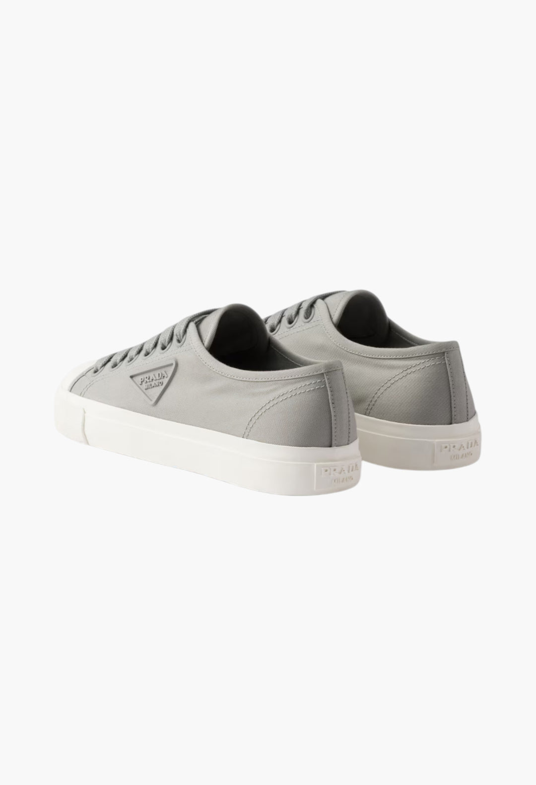 Cloudy Gray - Cotton Gabardine Sneakers - GLAM MODA