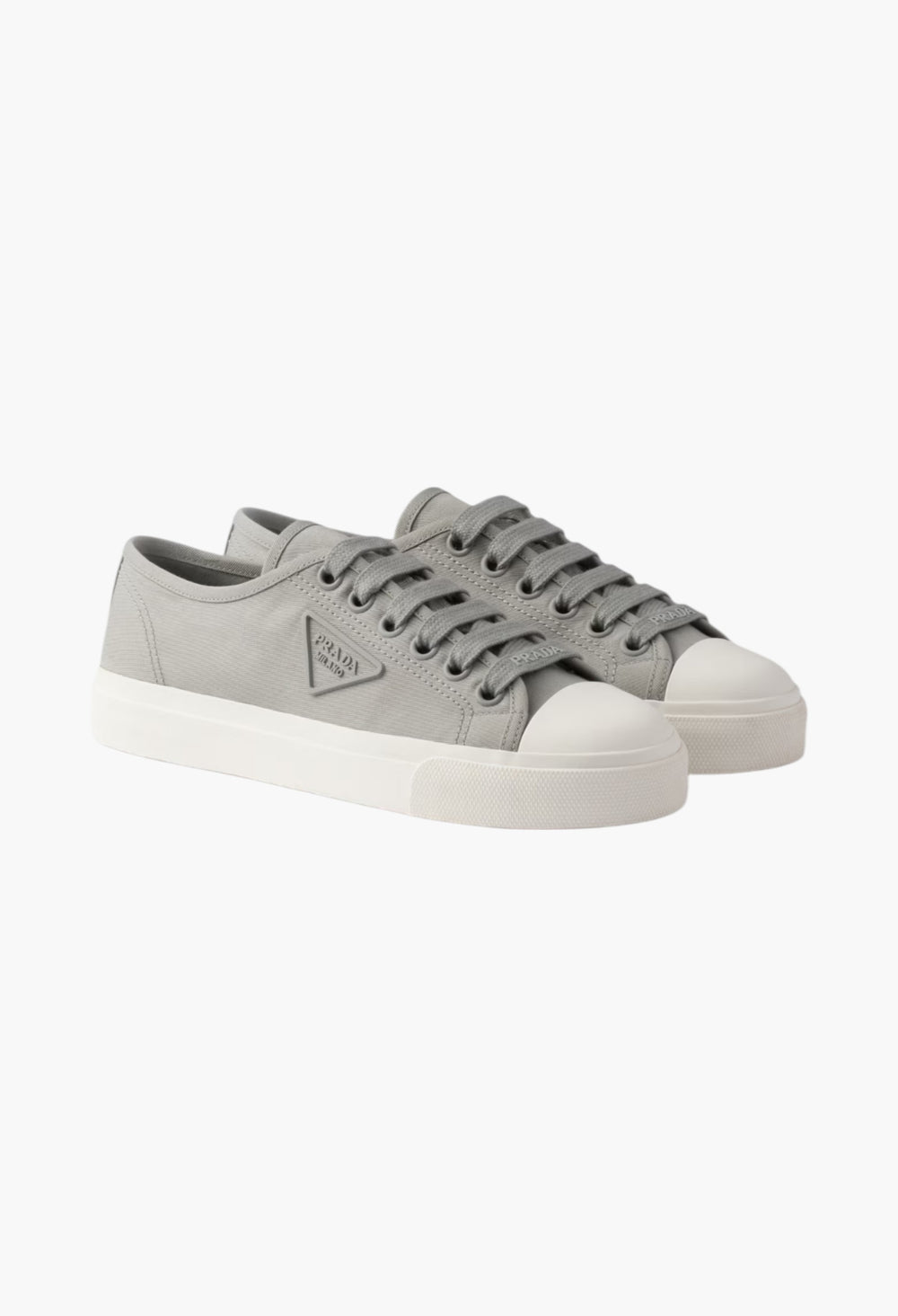 Cloudy Gray - Cotton Gabardine Sneakers - GLAM MODA