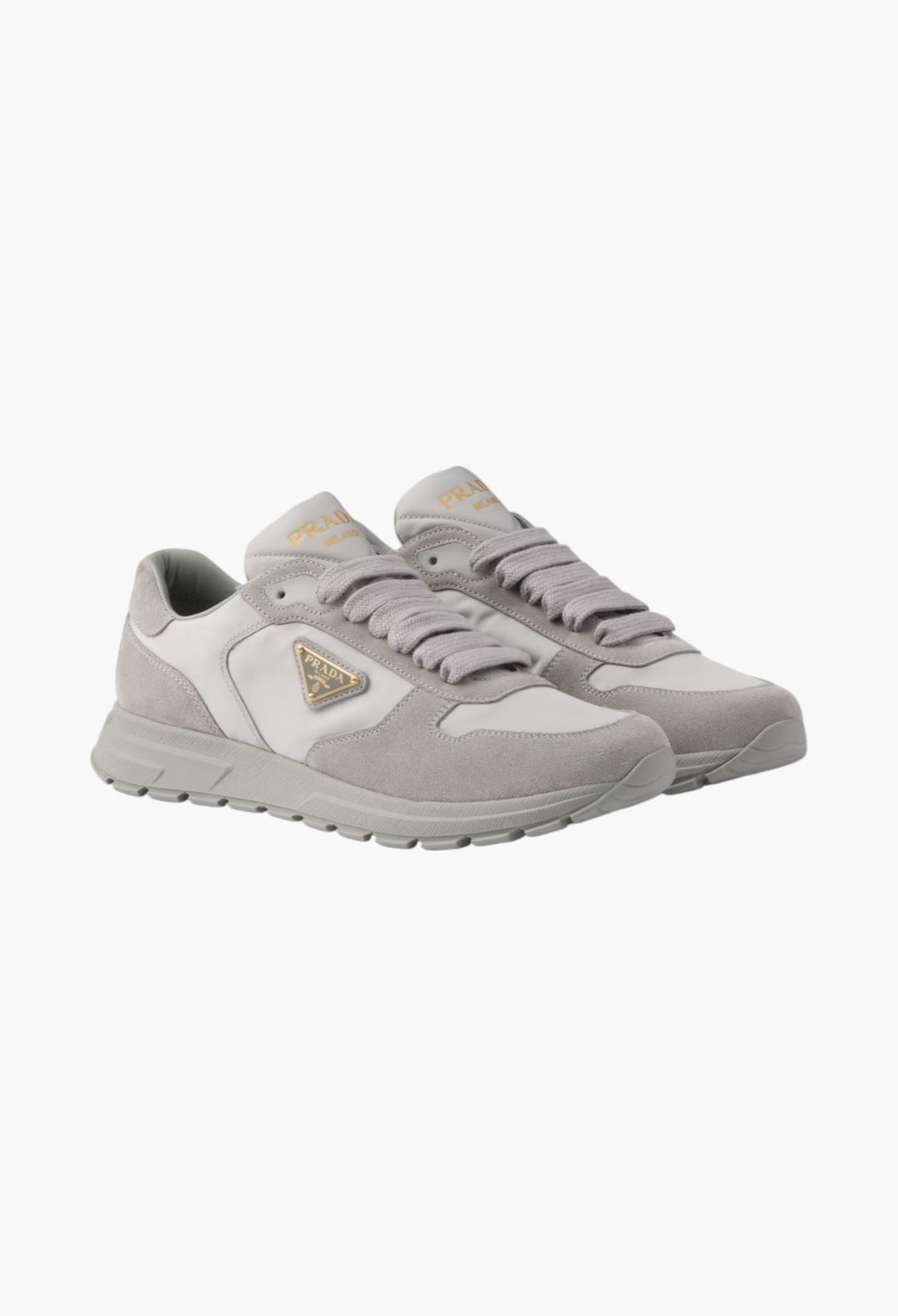Cloudy Gray - Prax 2.0 Re-Nylon and suede sneakers - GLAM MODA
