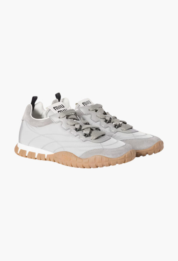 Cloudy Gray - Tyre technical fabric and suede sneakers